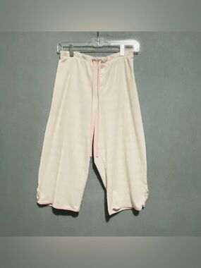 Karen Neuberger M Pink Gingham CropPajama Pants Cotton Blend Loungewear Coquette